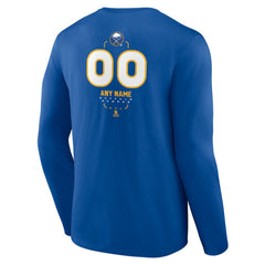 Buffalo Sabres Personalized Name & Number Midfielder Long Sleeve T-Shirt - Royal - NHL 202441137