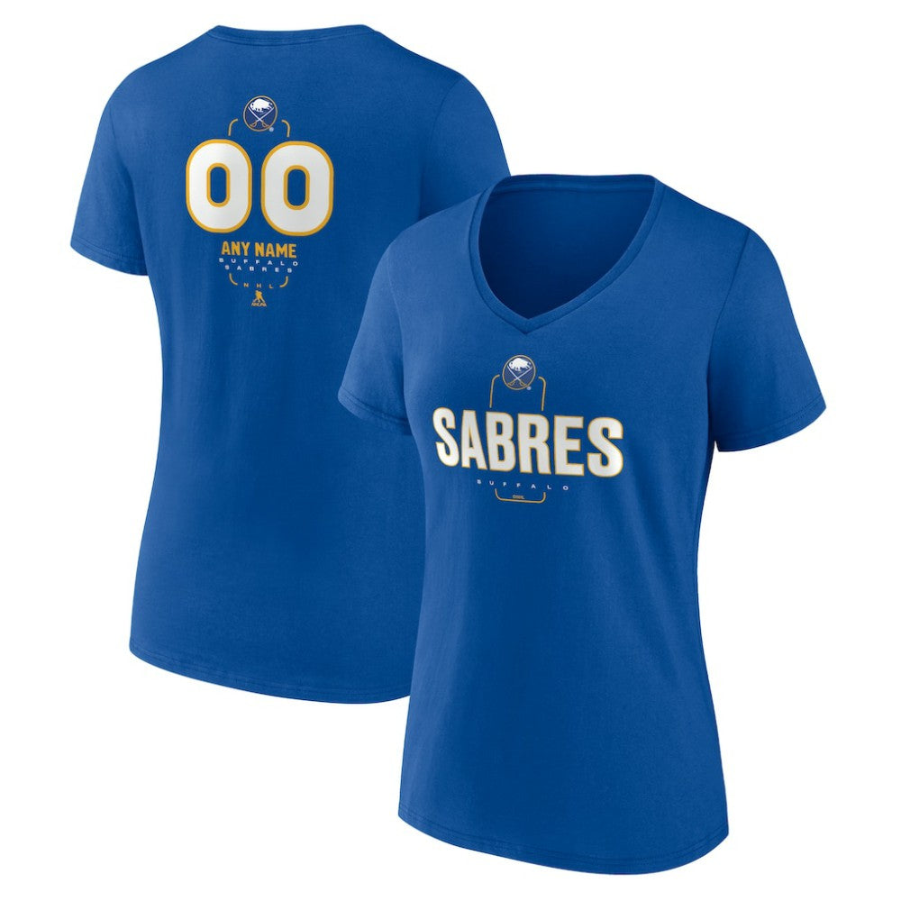 Buffalo Sabres Women's Personalized Name & Number Midfielder V-Neck T-Shirt - Royal - NHL 202441141