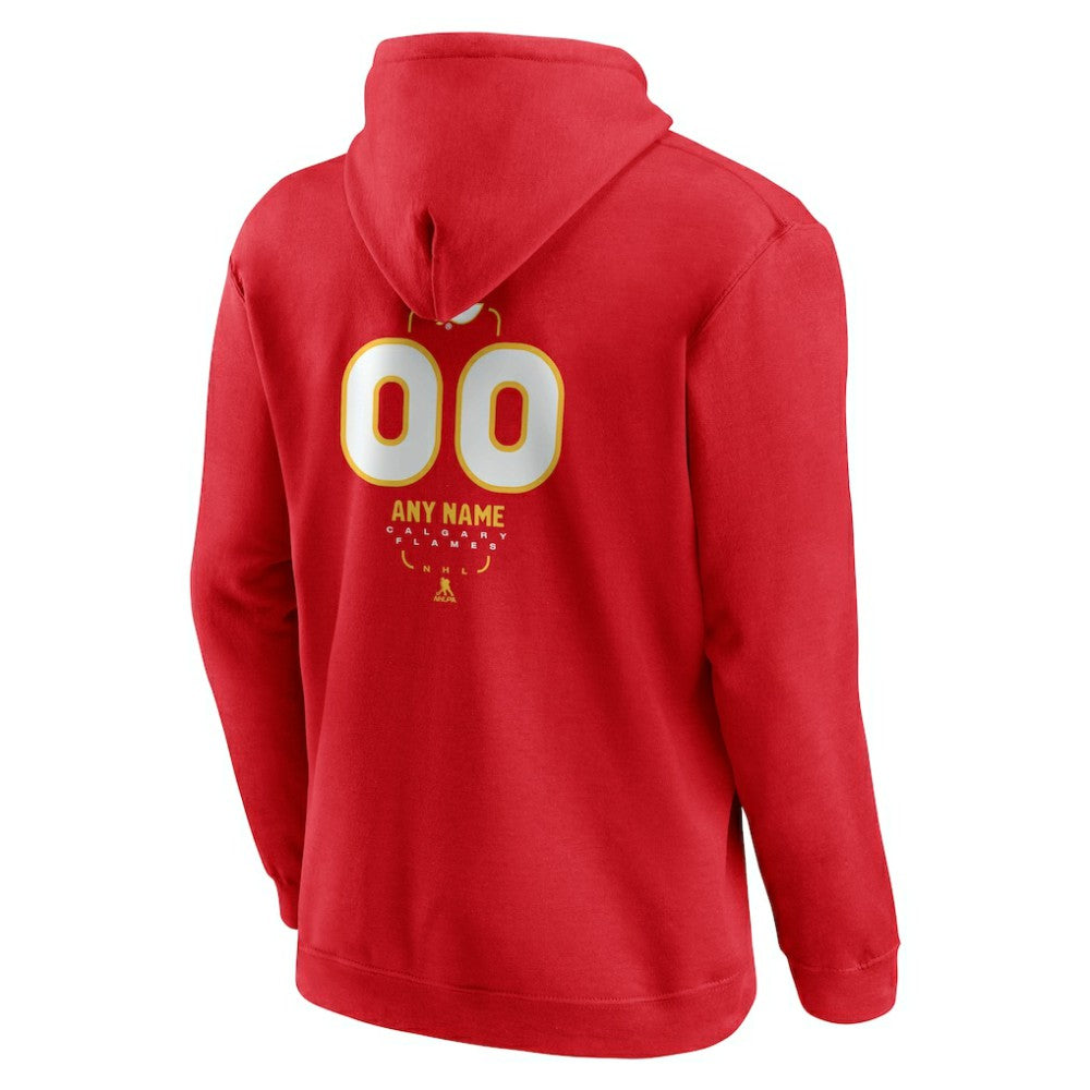 Calgary Flames Personalized Name & Number Midfielder Pullover Hoodie - Red - NHL 202441143
