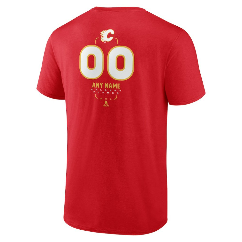 Calgary Flames Personalized Name & Number Midfielder T-Shirt - Red - NHL 202441144