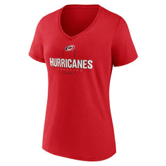 Carolina Hurricanes Women's Personalized Name & Number Midfielder V-Neck T-Shirt - Red - NHL 202441151