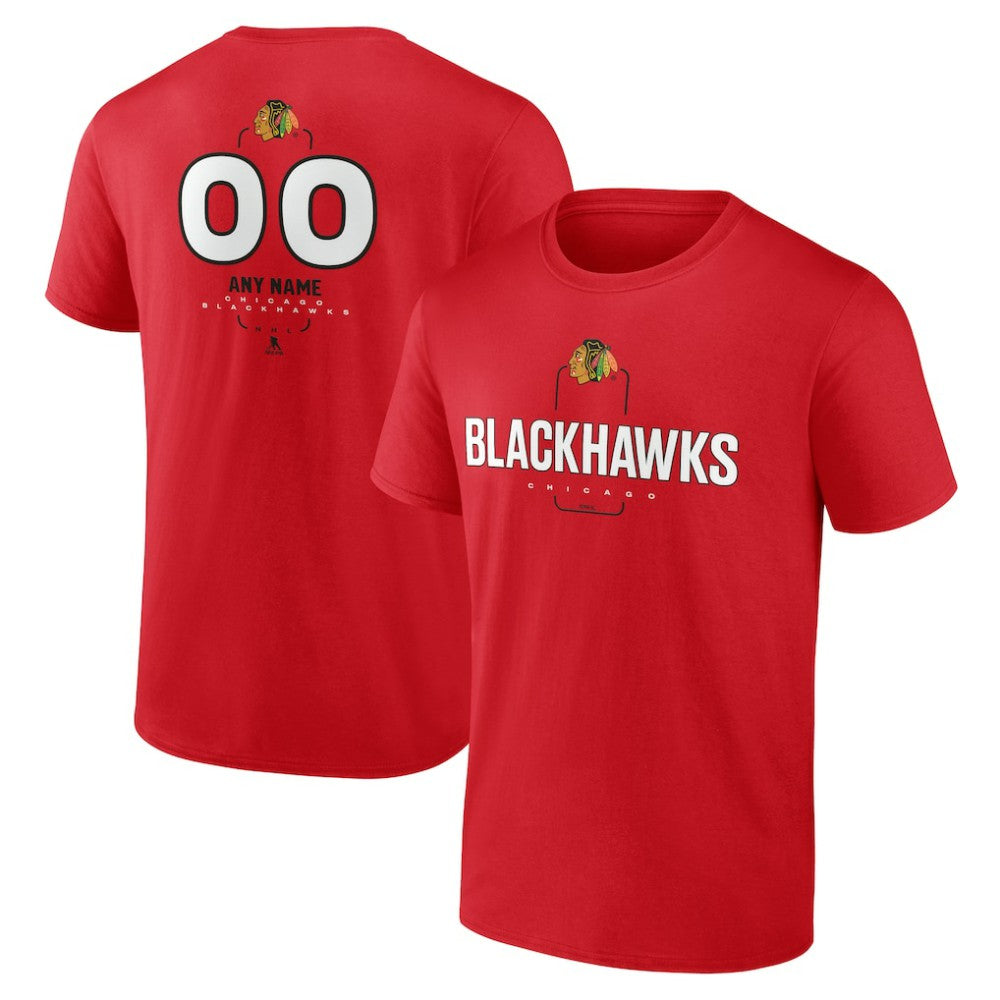 Chicago Blackhawks Personalized Name & Number Midfielder T-Shirt - Red - NHL 202441154