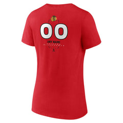 Chicago Blackhawks Women's Personalized Name & Number Midfielder V-Neck T-Shirt - Red - NHL 202441156