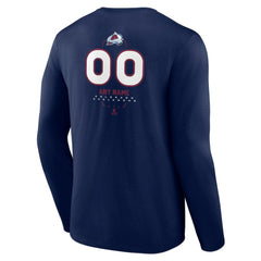 Colorado Avalanche Personalized Name & Number Midfielder Long Sleeve T-Shirt - Navy - NHL 202441157