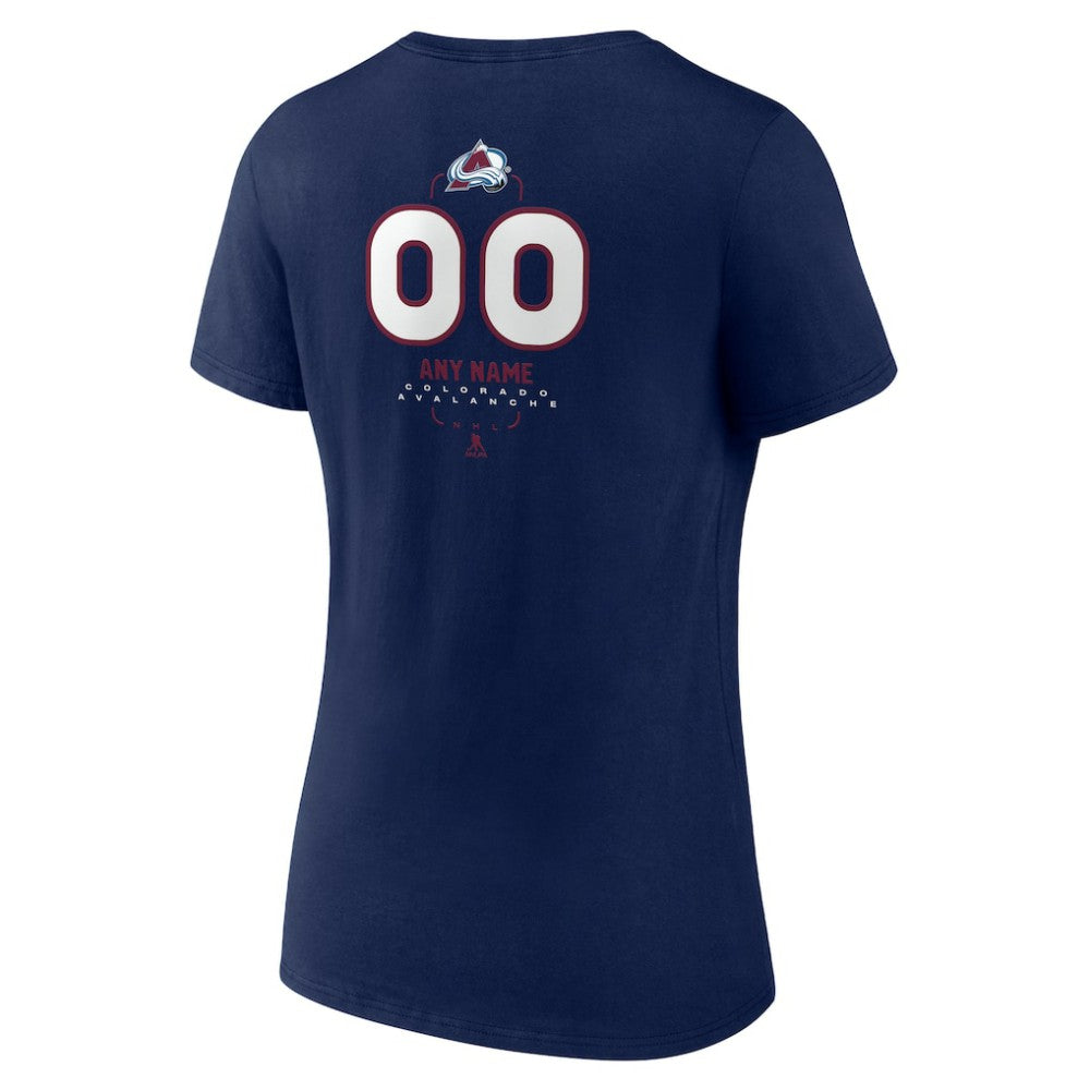 Colorado Avalanche Women's Personalized Name & Number Midfielder V-Neck T-Shirt - Navy - NHL 202441161