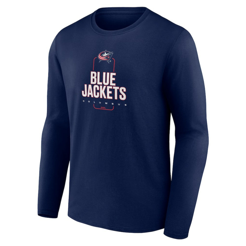 Columbus Blue Jackets Personalized Name & Number Midfielder Long Sleeve T-Shirt - Navy - NHL 202441162