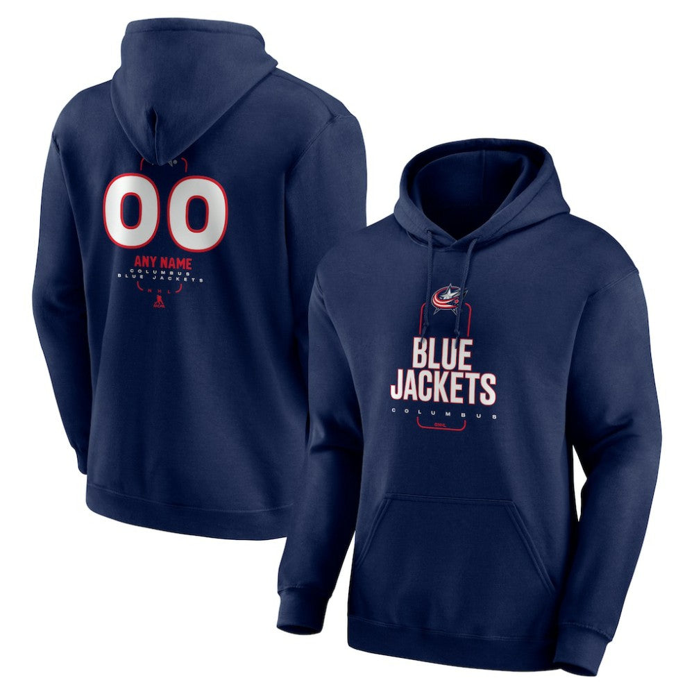 Columbus Blue Jackets Personalized Name & Number Midfielder Pullover Hoodie - Navy - NHL 202441163