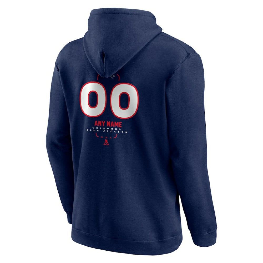 Columbus Blue Jackets Personalized Name & Number Midfielder Pullover Hoodie - Navy - NHL 202441163