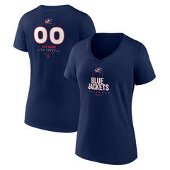 Columbus Blue Jackets Women's Personalized Name & Number Midfielder V-Neck T-Shirt - Navy - NHL 202441166