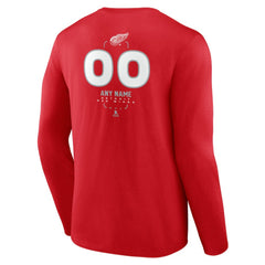 Detroit Red Wings Personalized Name & Number Midfielder Long Sleeve T-Shirt - Red - NHL 202441167
