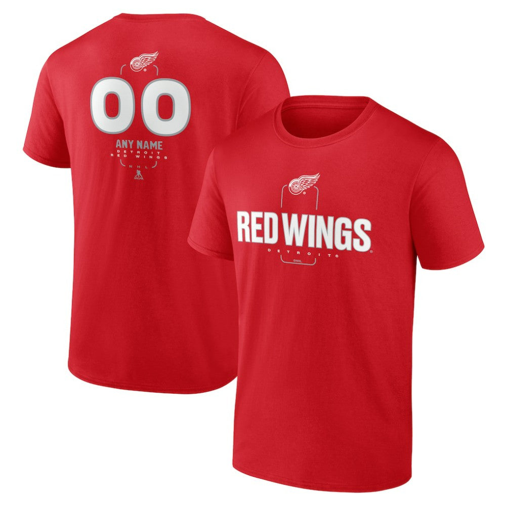 Detroit Red Wings Personalized Name & Number Midfielder T-Shirt - Red - NHL 202441169