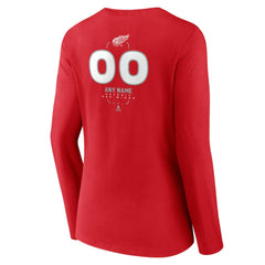 Detroit Red Wings Women's Personalized Name & Number Midfielder Long Sleeve V-Neck T-Shirt - Red - NHL 202441170