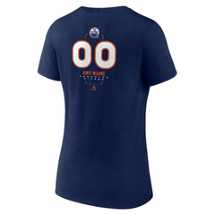 Edmonton Oilers Women's Personalized Name & Number Midfielder V-Neck T-Shirt - Navy - NHL 202441175