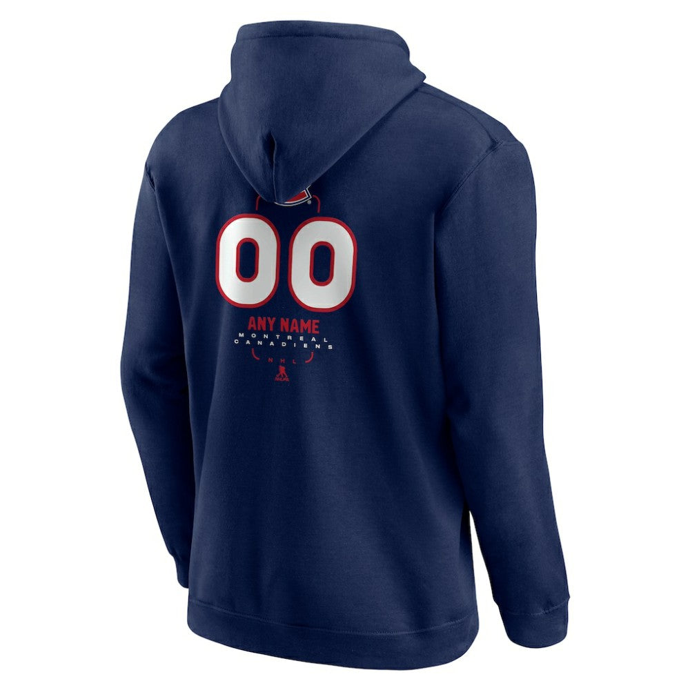 Montreal Canadiens Personalized Name & Number Midfielder Pullover Hoodie - Navy - NHL 202441182