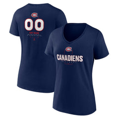 Montreal Canadiens Women's Personalized Name & Number Midfielder V-Neck T-Shirt - Navy - NHL 202441185
