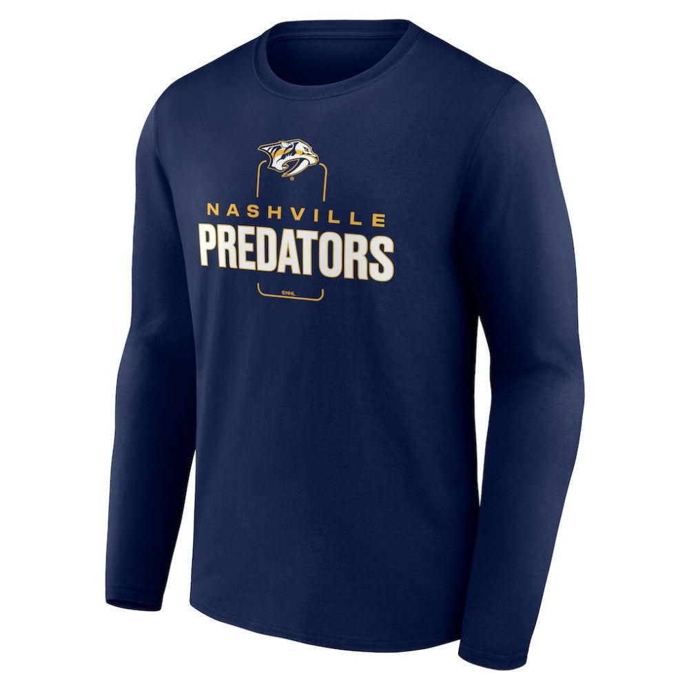 Nashville Predators Personalized Name & Number Midfielder Long Sleeve T-Shirt - Navy - NHL 202441186