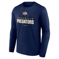 Nashville Predators Personalized Name & Number Midfielder Long Sleeve T-Shirt - Navy - NHL 202441186