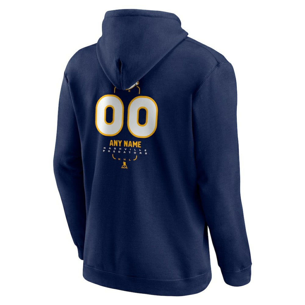 Nashville Predators Personalized Name & Number Midfielder Pullover Hoodie - Navy - NHL 202441187