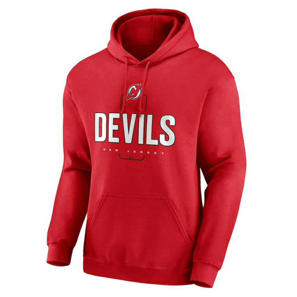 New Jersey Devils Personalized Name & Number Midfielder Pullover Hoodie - Red - NHL 202441192