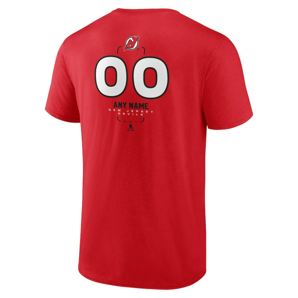 New Jersey Devils Personalized Name & Number Midfielder T-Shirt - Red - NHL 202441193