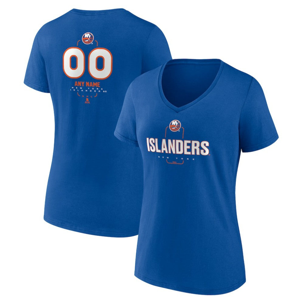 New York Islanders Women's Personalized Name & Number Midfielder V-Neck T-Shirt - Royal - NHL 202441200