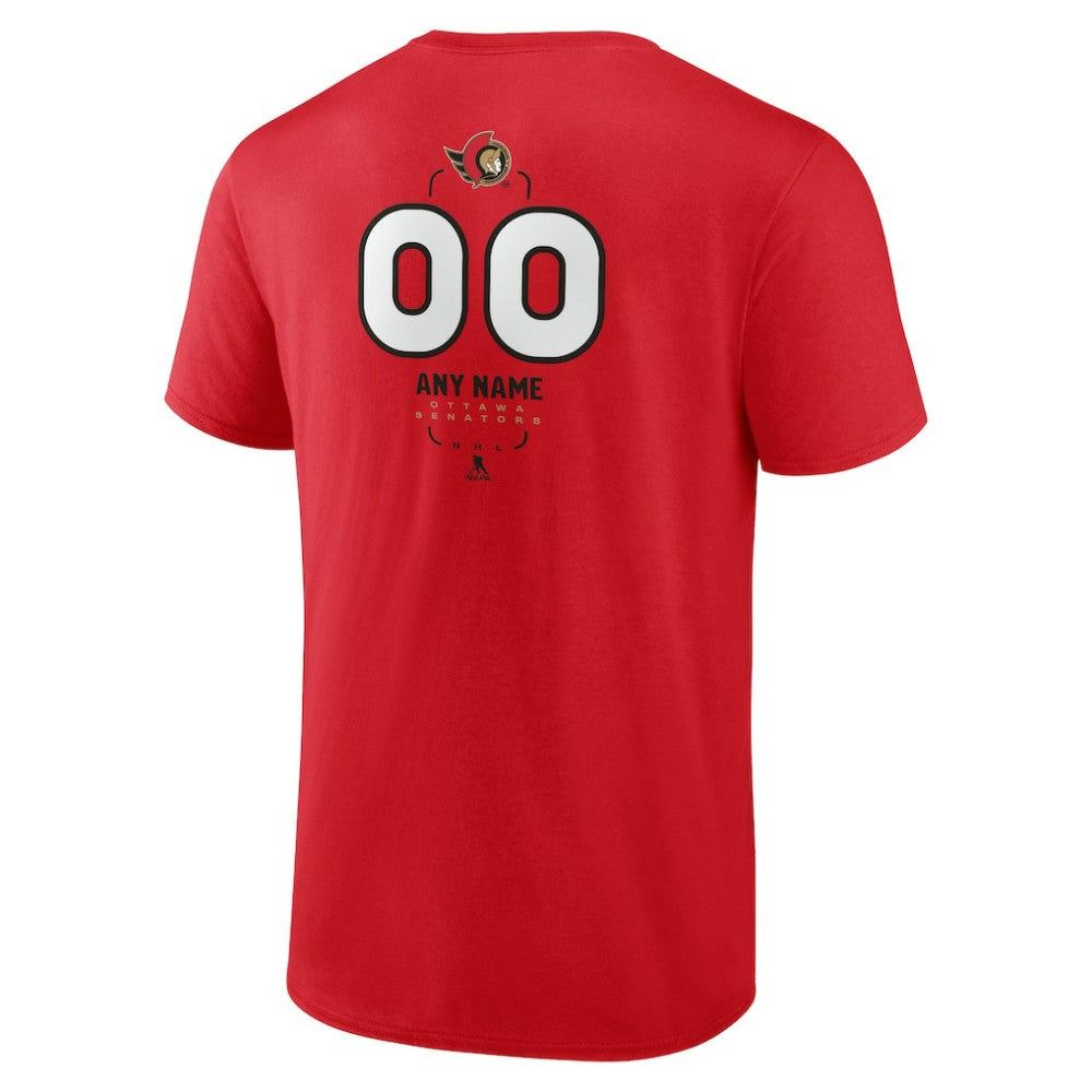 Ottawa Senators Personalized Name & Number Midfielder T-Shirt - Red - NHL 202441208