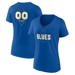 St. Louis Blues Women's Personalized Name & Number Midfielder V-Neck T-Shirt - Blue - NHL 202441220