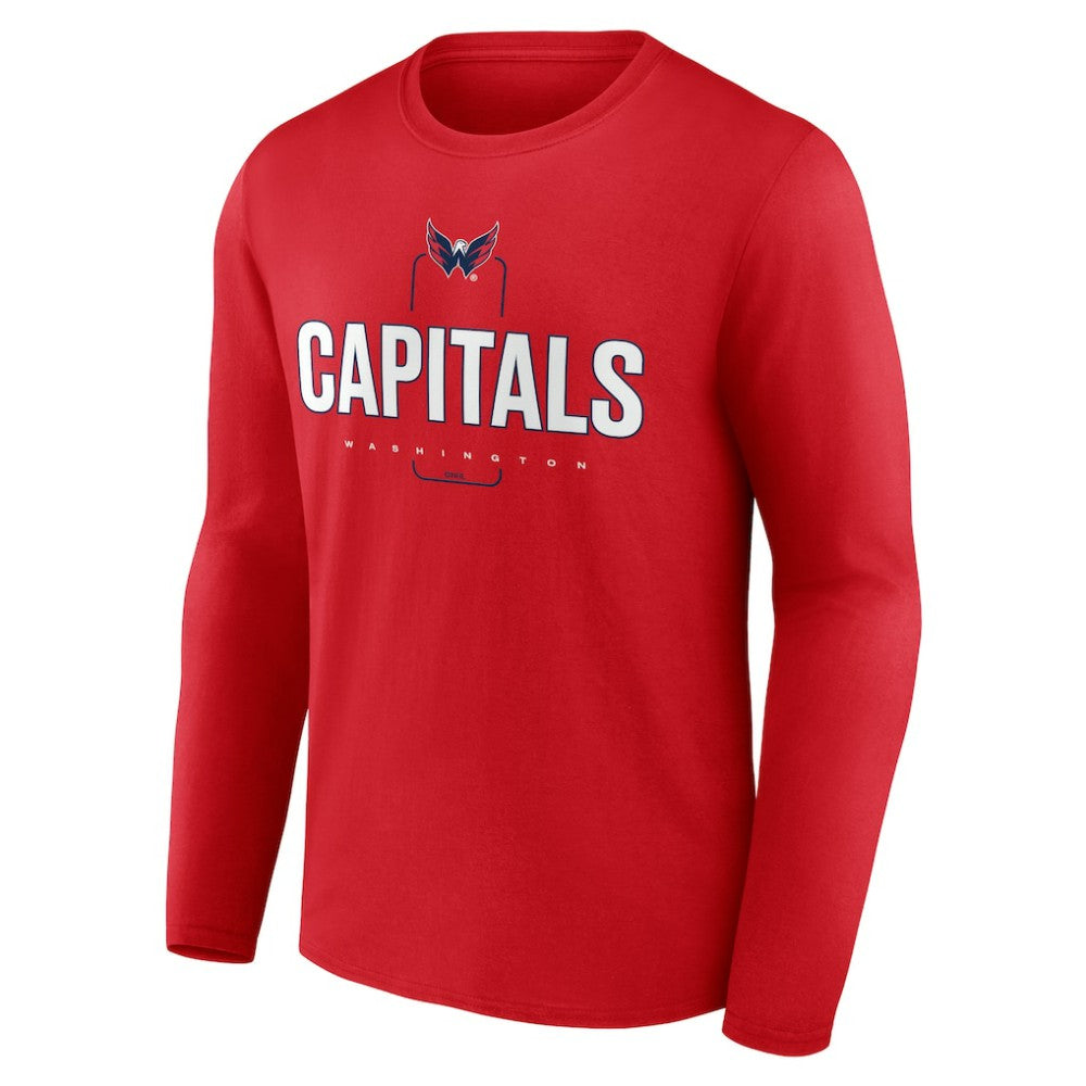 Washington Capitals Personalized Name & Number Midfielder Long Sleeve T-Shirt - Red - NHL 202441221