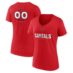 Washington Capitals Women's Personalized Name & Number Midfielder V-Neck T-Shirt - Red - NHL 202441225