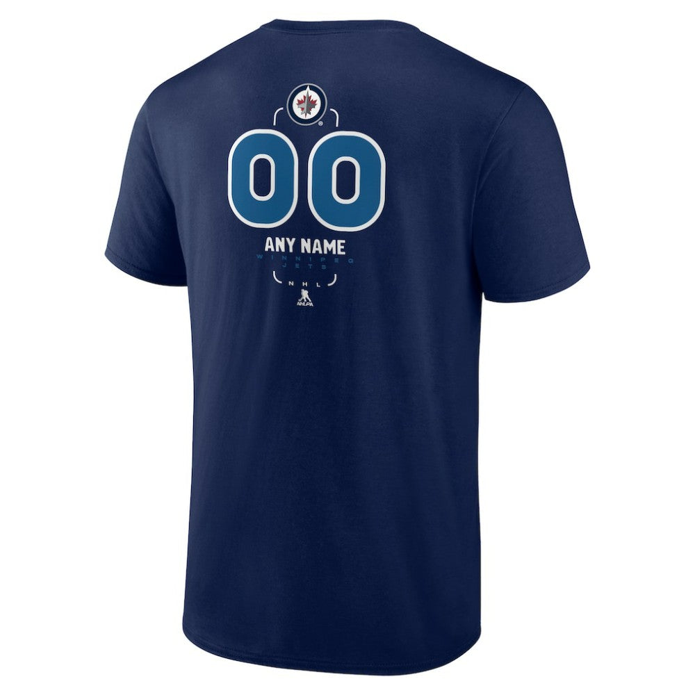 Winnipeg Jets Personalized Name & Number Midfielder T-Shirt - Navy - NHL 202441228
