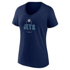 Winnipeg Jets Women's Personalized Name & Number Midfielder V-Neck T-Shirt - Navy - NHL 202441230