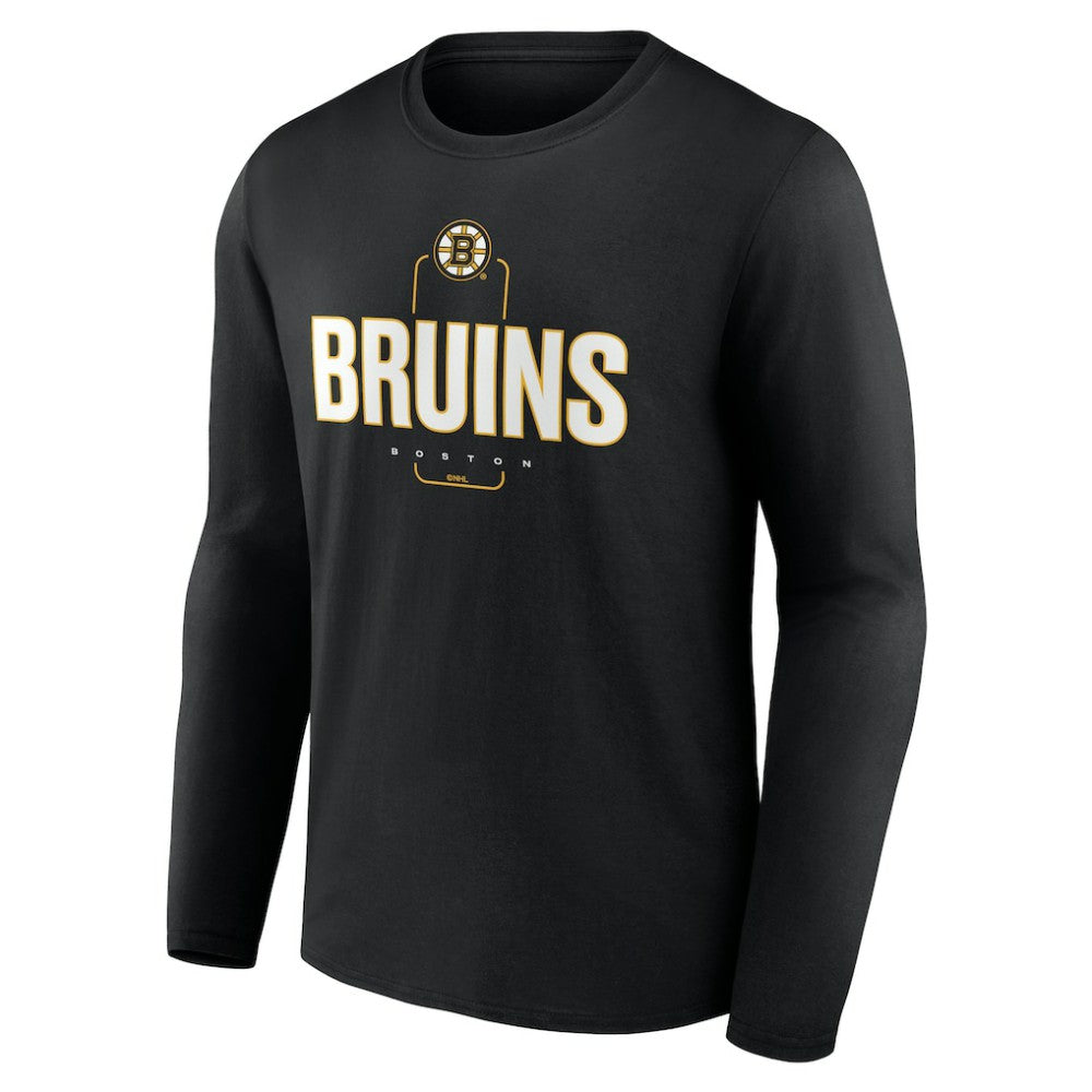 Boston Bruins Personalized Name & Number Midfielder Long Sleeve T-Shirt - Black - NHL 202441335
