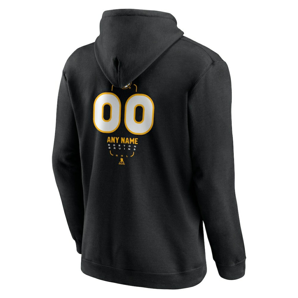 Boston Bruins Personalized Name & Number Midfielder Pullover Hoodie - Black - NHL 202441336