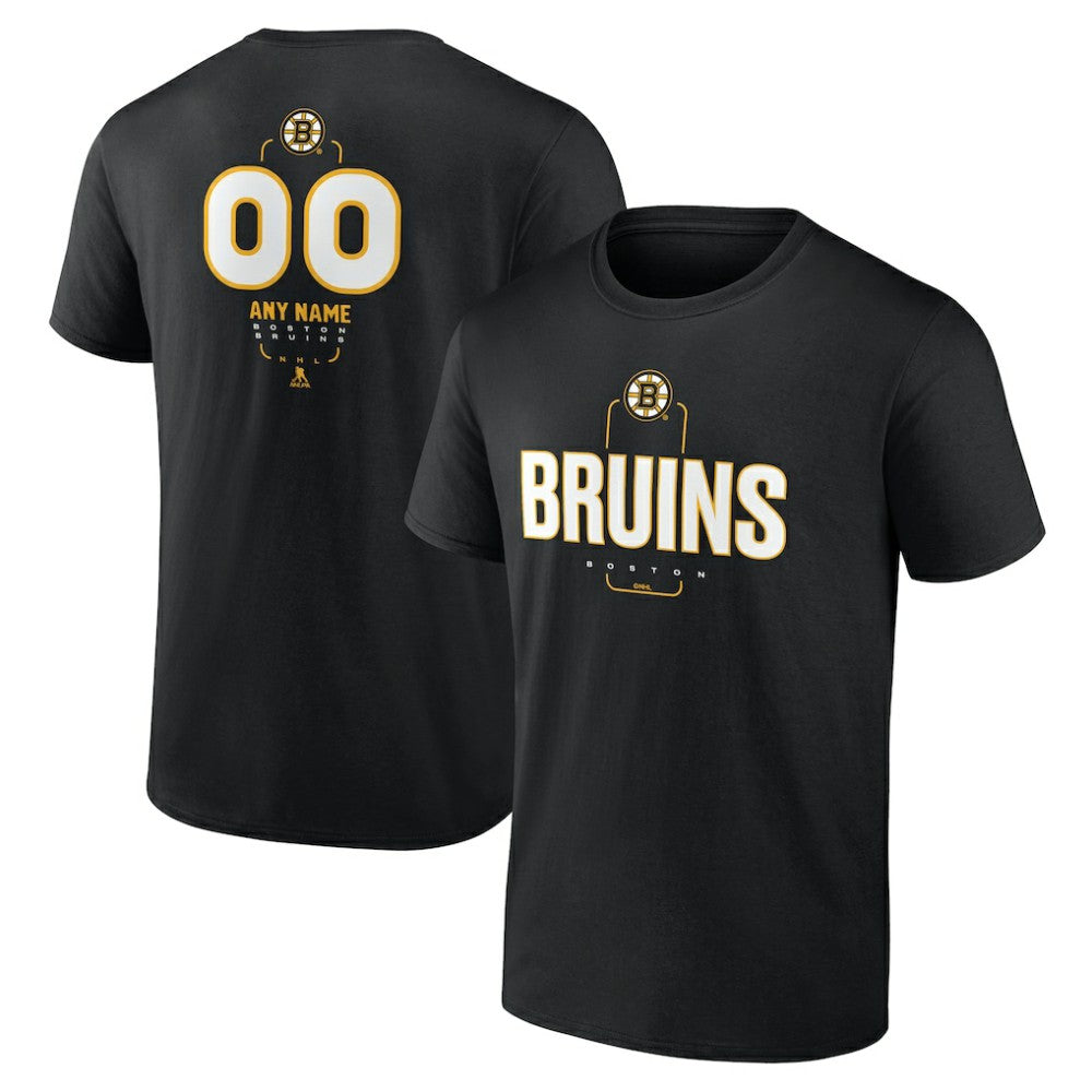 Boston Bruins Personalized Name & Number Midfielder T-Shirt - Black - NHL 202441337
