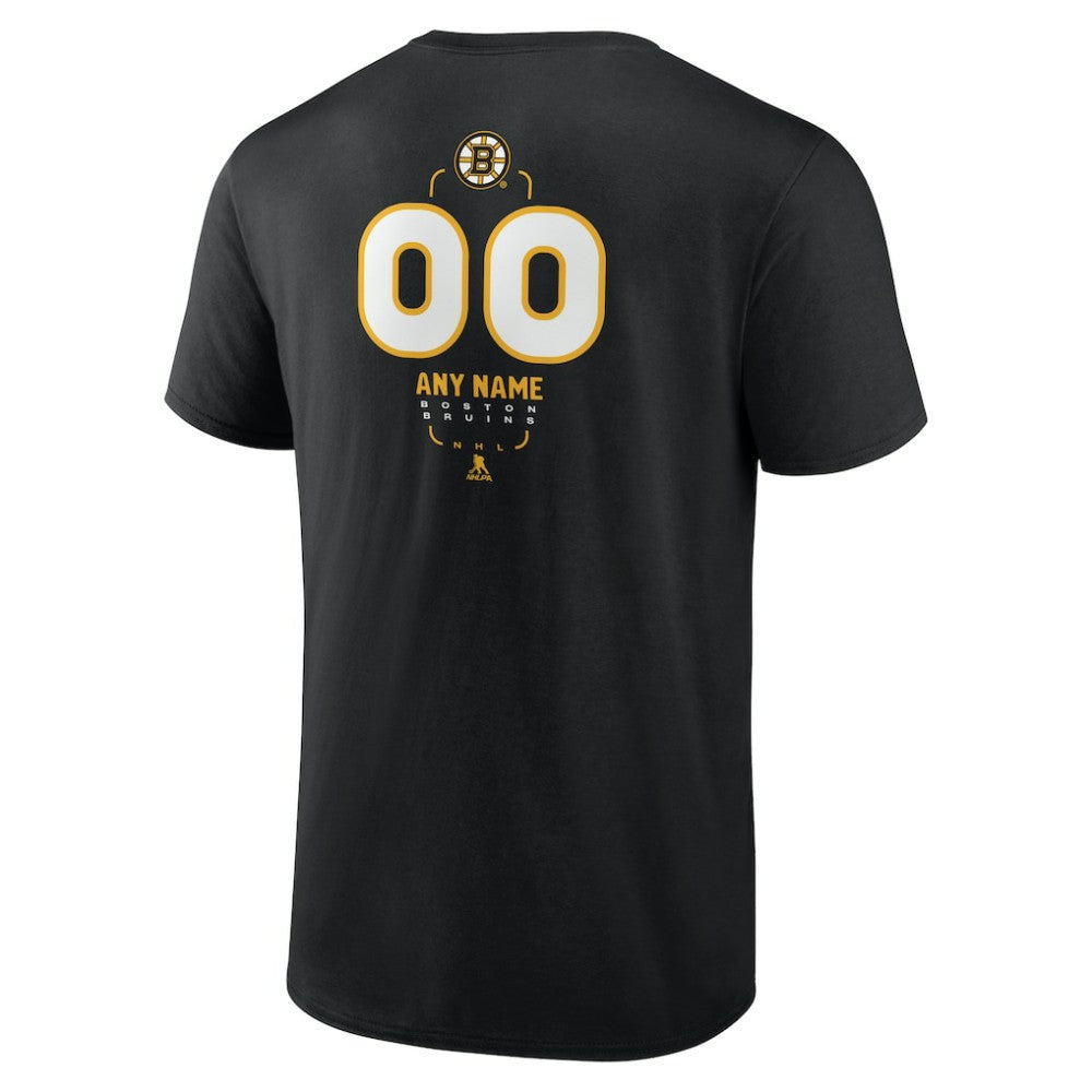Boston Bruins Personalized Name & Number Midfielder T-Shirt - Black - NHL 202441337