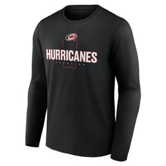 Carolina Hurricanes Personalized Name & Number Midfielder Long Sleeve T-Shirt - Black - NHL 202441340