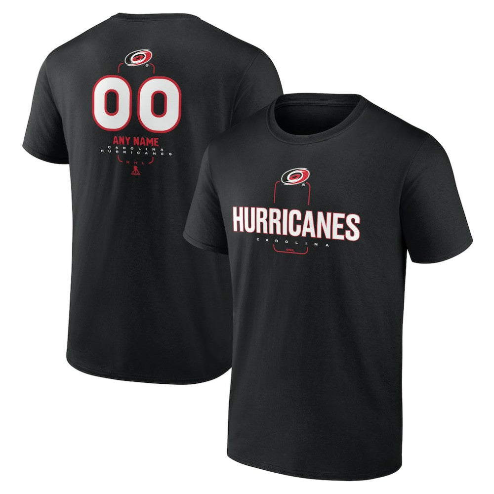 Carolina Hurricanes Personalized Name & Number Midfielder T-Shirt - Black - NHL 202441342