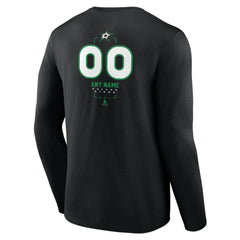Dallas Stars Personalized Name & Number Midfielder Long Sleeve T-Shirt - Black - NHL 202441350