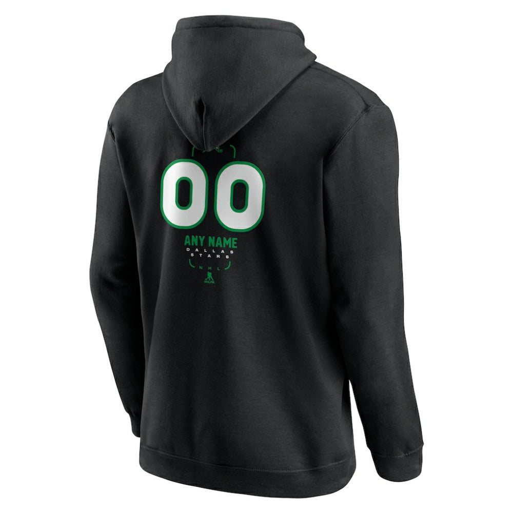 Dallas Stars Personalized Name & Number Midfielder Pullover Hoodie - Black - NHL 202441351