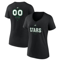 Dallas Stars Women's Personalized Name & Number Midfielder V-Neck T-Shirt - Black - NHL 202441354