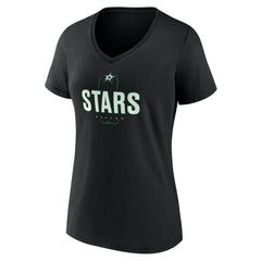 Dallas Stars Women's Personalized Name & Number Midfielder V-Neck T-Shirt - Black - NHL 202441354