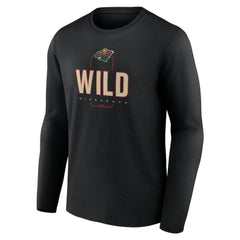 Minnesota Wild Personalized Name & Number Midfielder Long Sleeve T-Shirt - Black - NHL 202441355