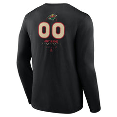 Minnesota Wild Personalized Name & Number Midfielder Long Sleeve T-Shirt - Black - NHL 202441355