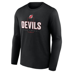 New Jersey Devils Personalized Name & Number Midfielder Long Sleeve T-Shirt - Black - NHL 202441360