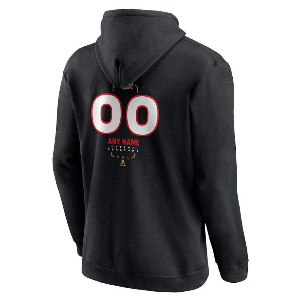 Ottawa Senators Personalized Name & Number Midfielder Pullover Hoodie - Black - NHL 202441366