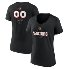 Ottawa Senators Women's Personalized Name & Number Midfielder V-Neck T-Shirt - Black - NHL 202441369