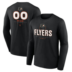 Philadelphia Flyers Personalized Name & Number Midfielder Long Sleeve T-Shirt - Black - NHL 202441370