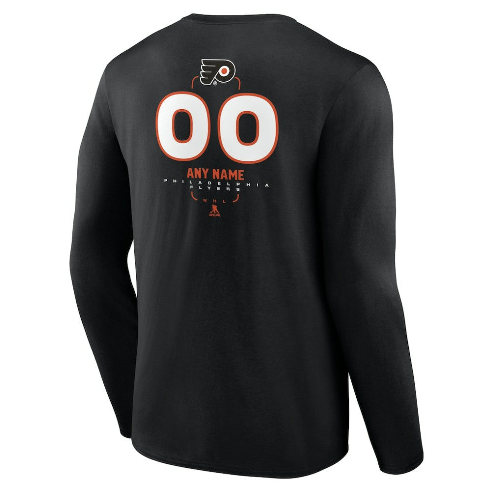 Philadelphia Flyers Personalized Name & Number Midfielder Long Sleeve T-Shirt - Black - NHL 202441370