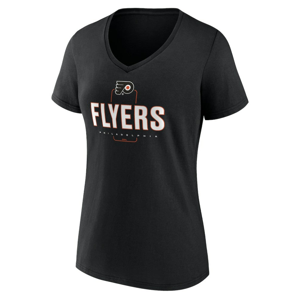 Philadelphia Flyers Women's Personalized Name & Number Midfielder V-Neck T-Shirt - Black - NHL 202441374