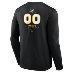 Pittsburgh Penguins Personalized Name & Number Midfielder Long Sleeve T-Shirt - Black - NHL 202441375